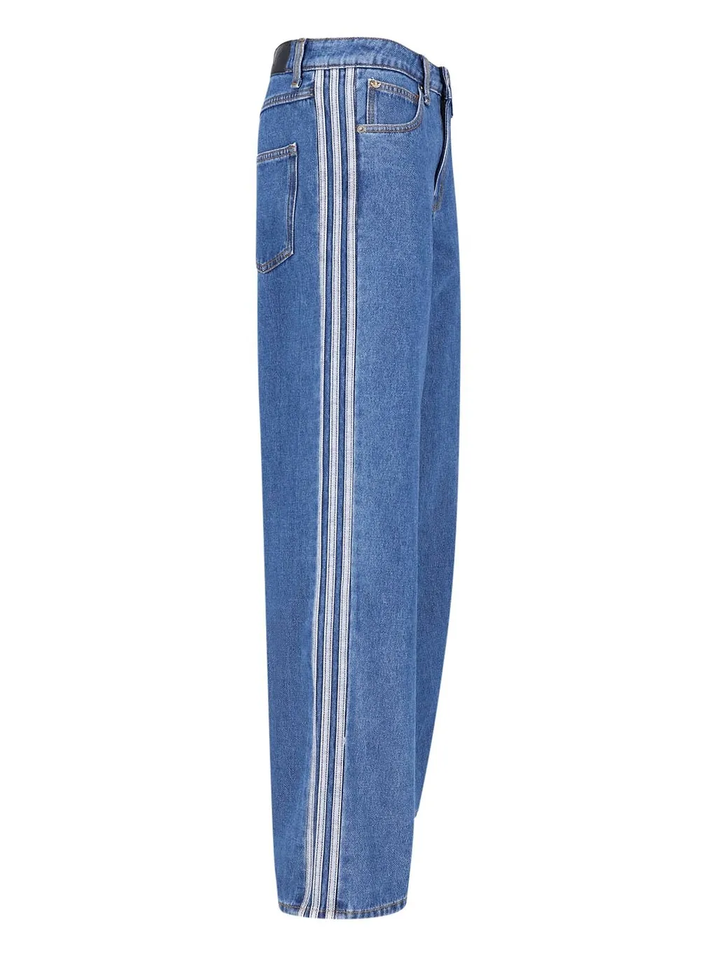 Side Stripe Straight-Leg Jeans