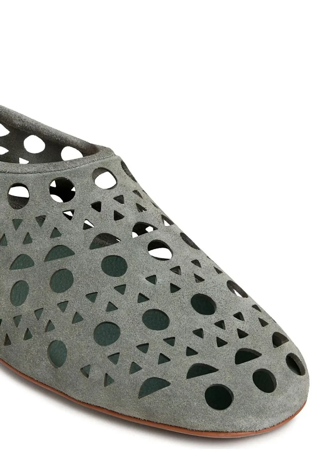 AlaÏA Laser-Cut Almond Toe Flat Shoes