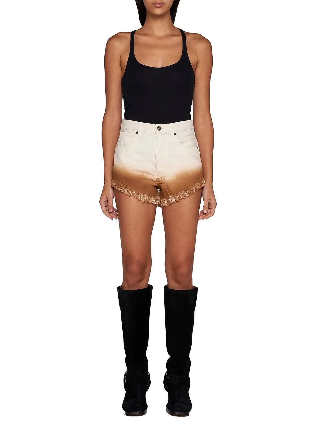 Alanui Fringed Denim Shorts