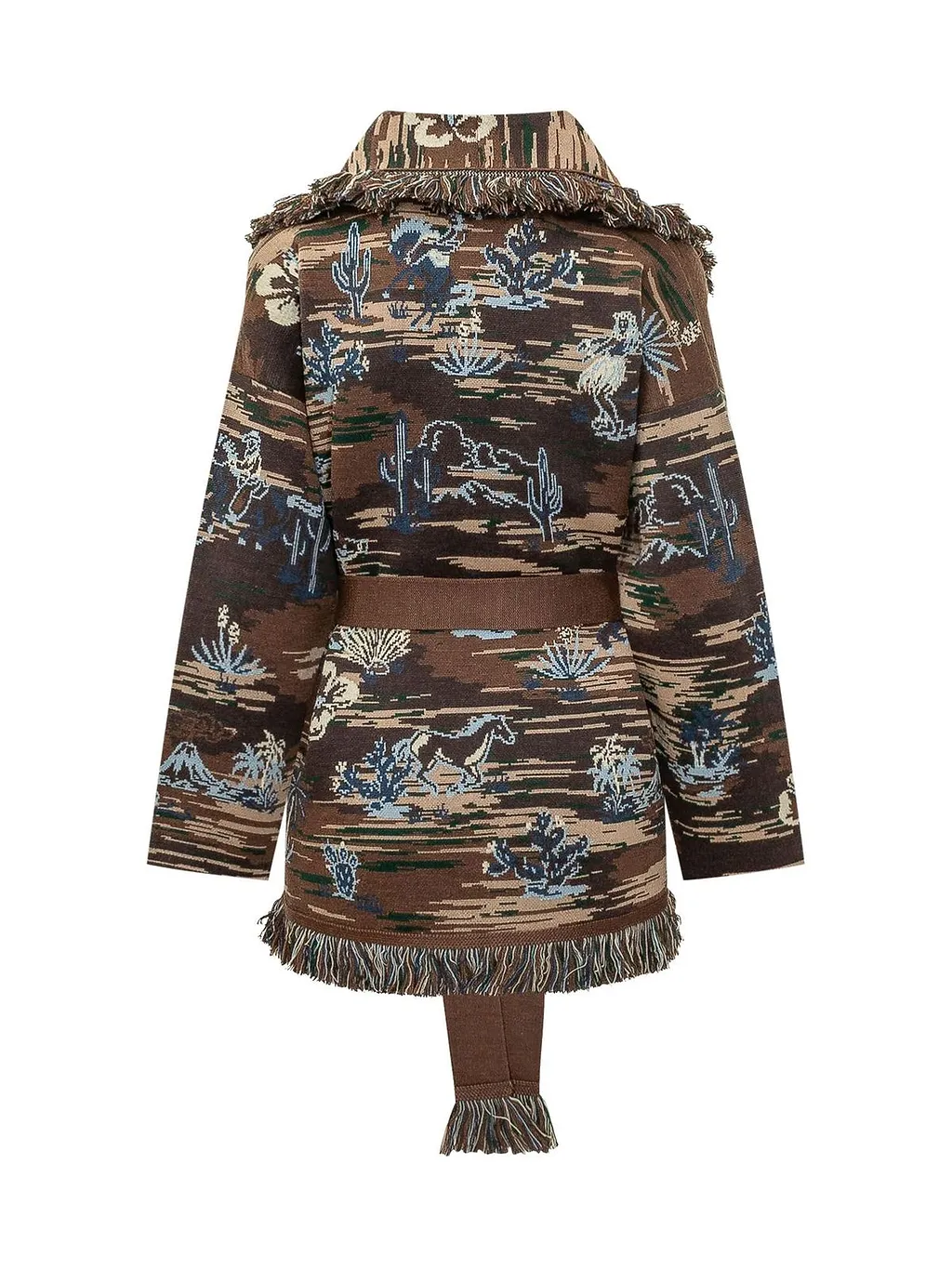 Alanui Tex-Hawaii Belted Fringe Cardigan
