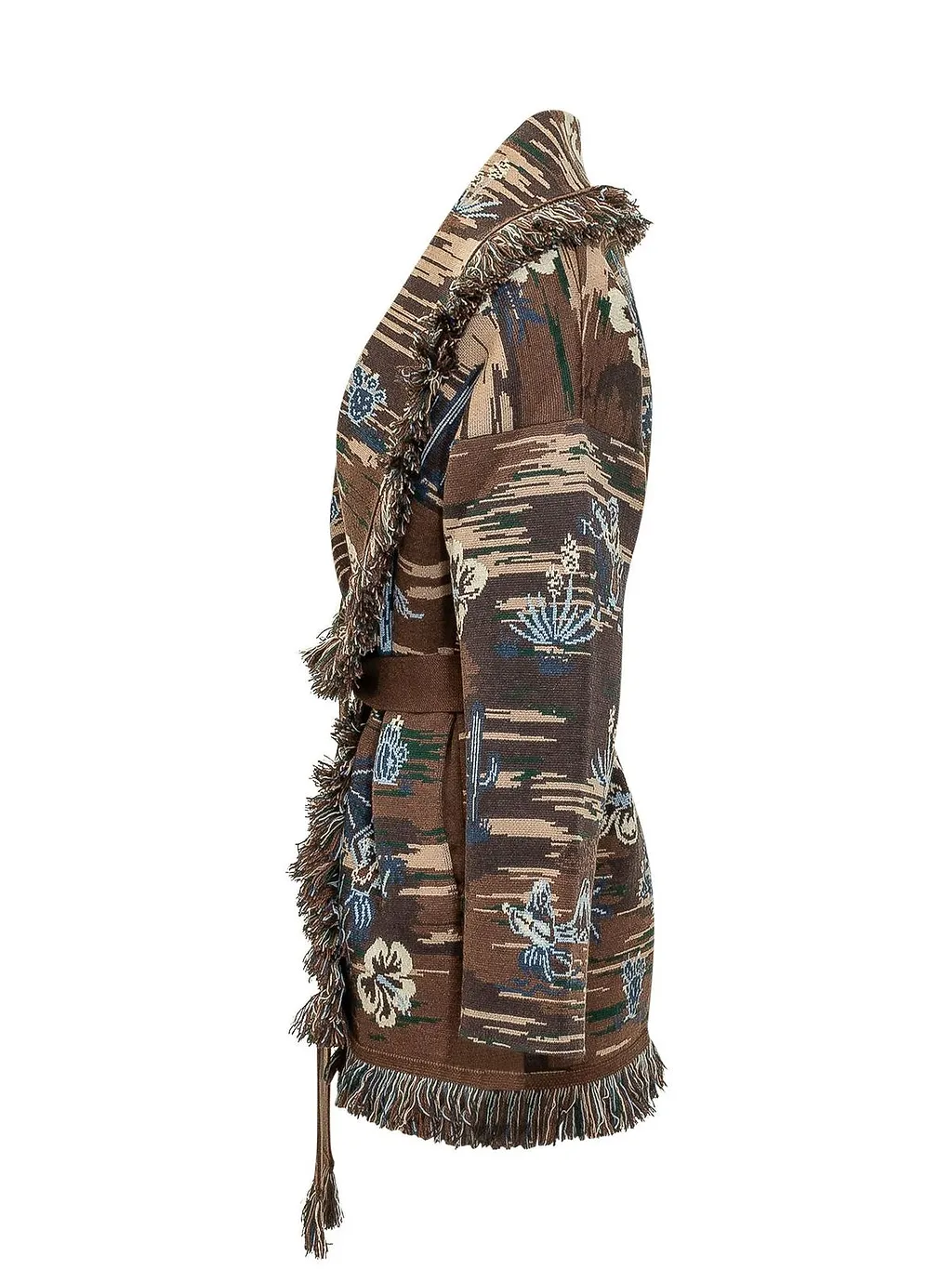Alanui Tex-Hawaii Belted Fringe Cardigan