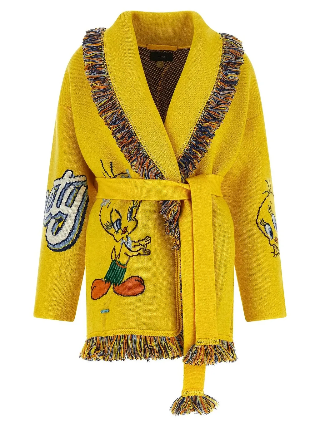 Alanui Hula Tweety Belted Fringed Cardigan