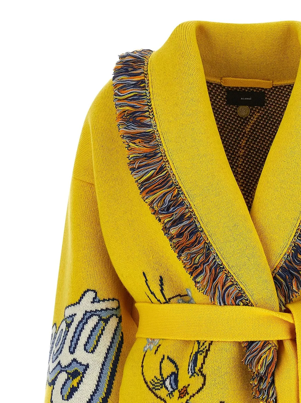 Alanui Hula Tweety Belted Fringed Cardigan
