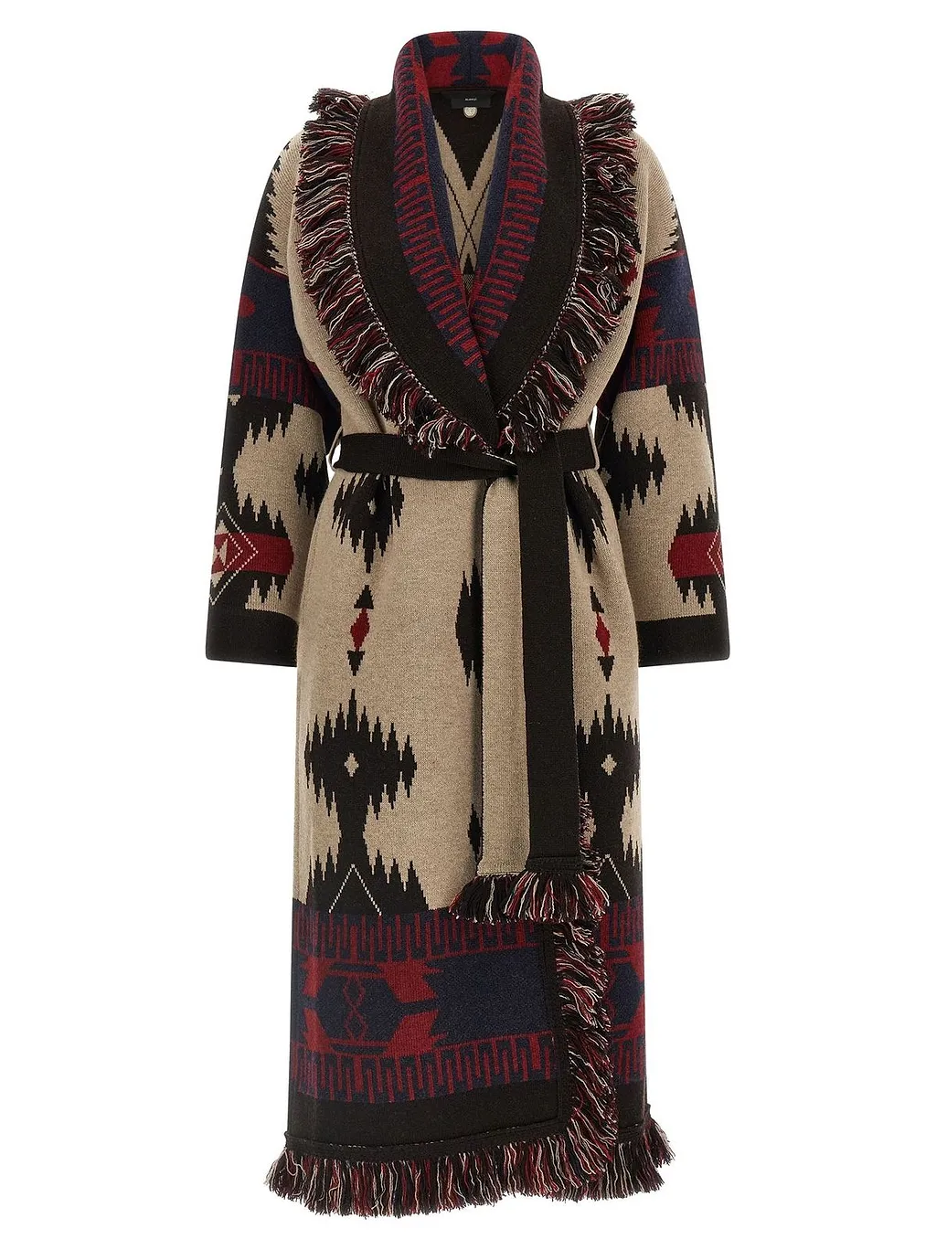 Alanui Icon Fringed Jacquard Long Coat