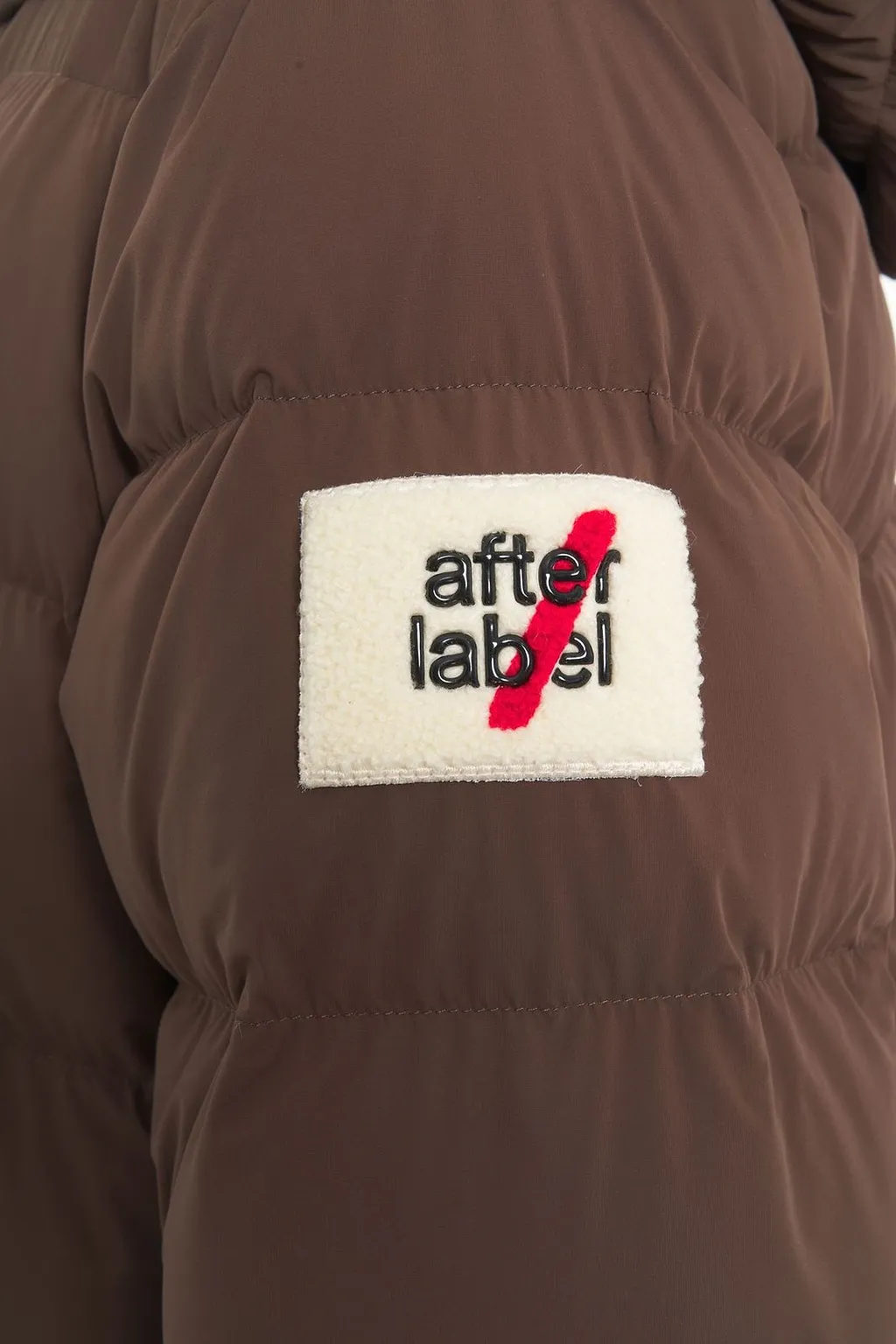 After Label Logo Patch Hooded Coat