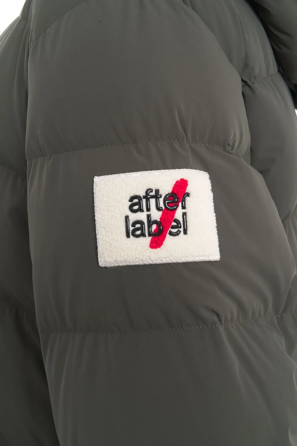 After Label Logo Patch Hooded Coat