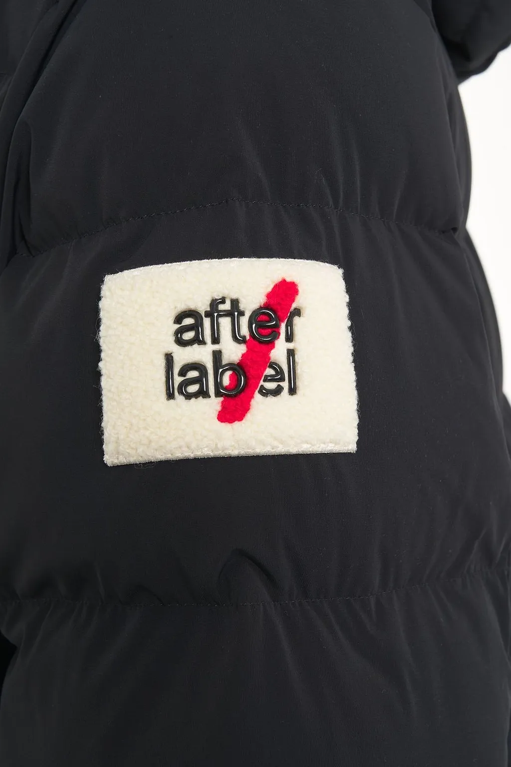 After Label Logo Patch Hooded Coat
