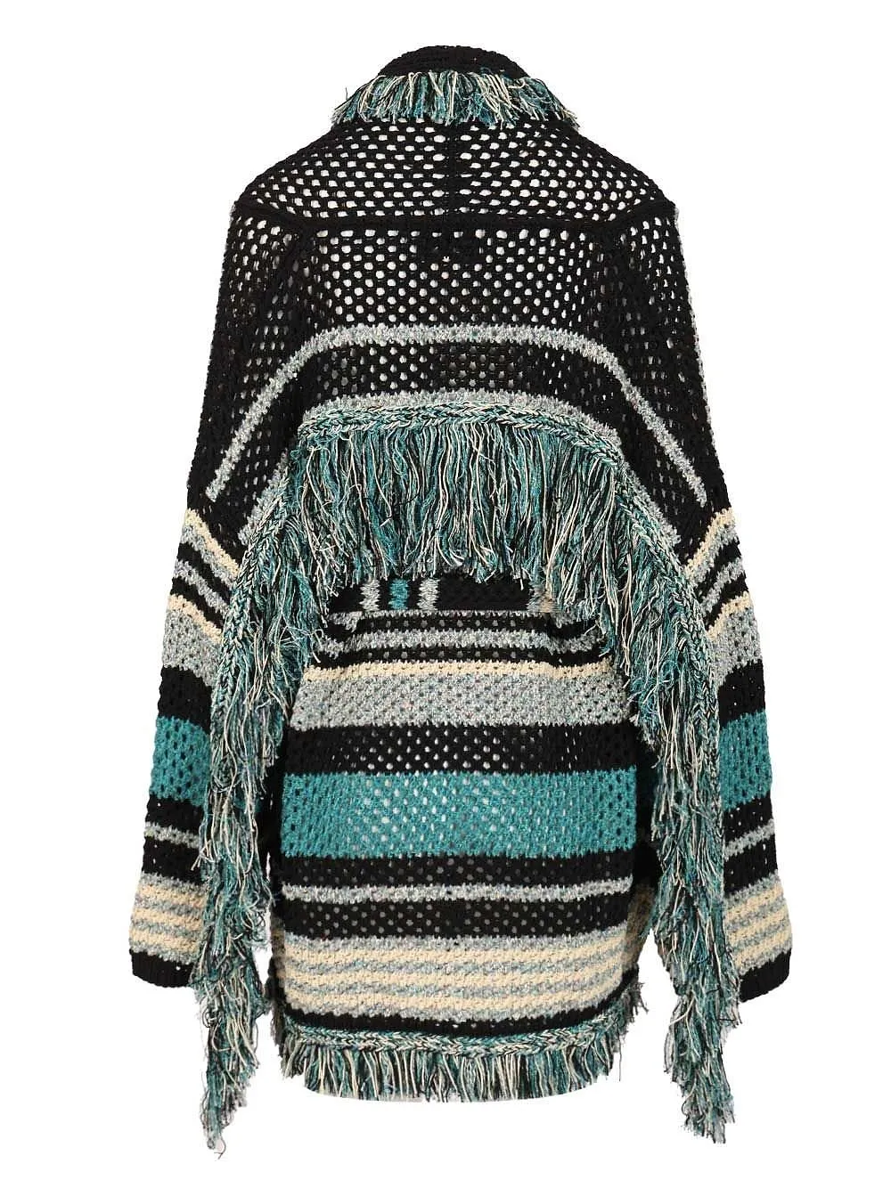 Alanui Ocean Stripes Fringed Cardigan