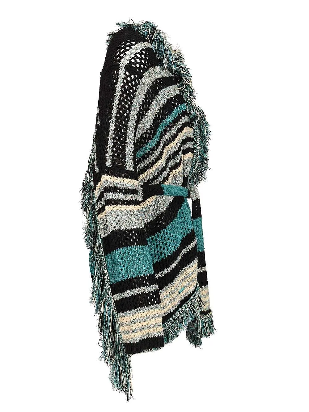 Alanui Ocean Stripes Fringed Cardigan