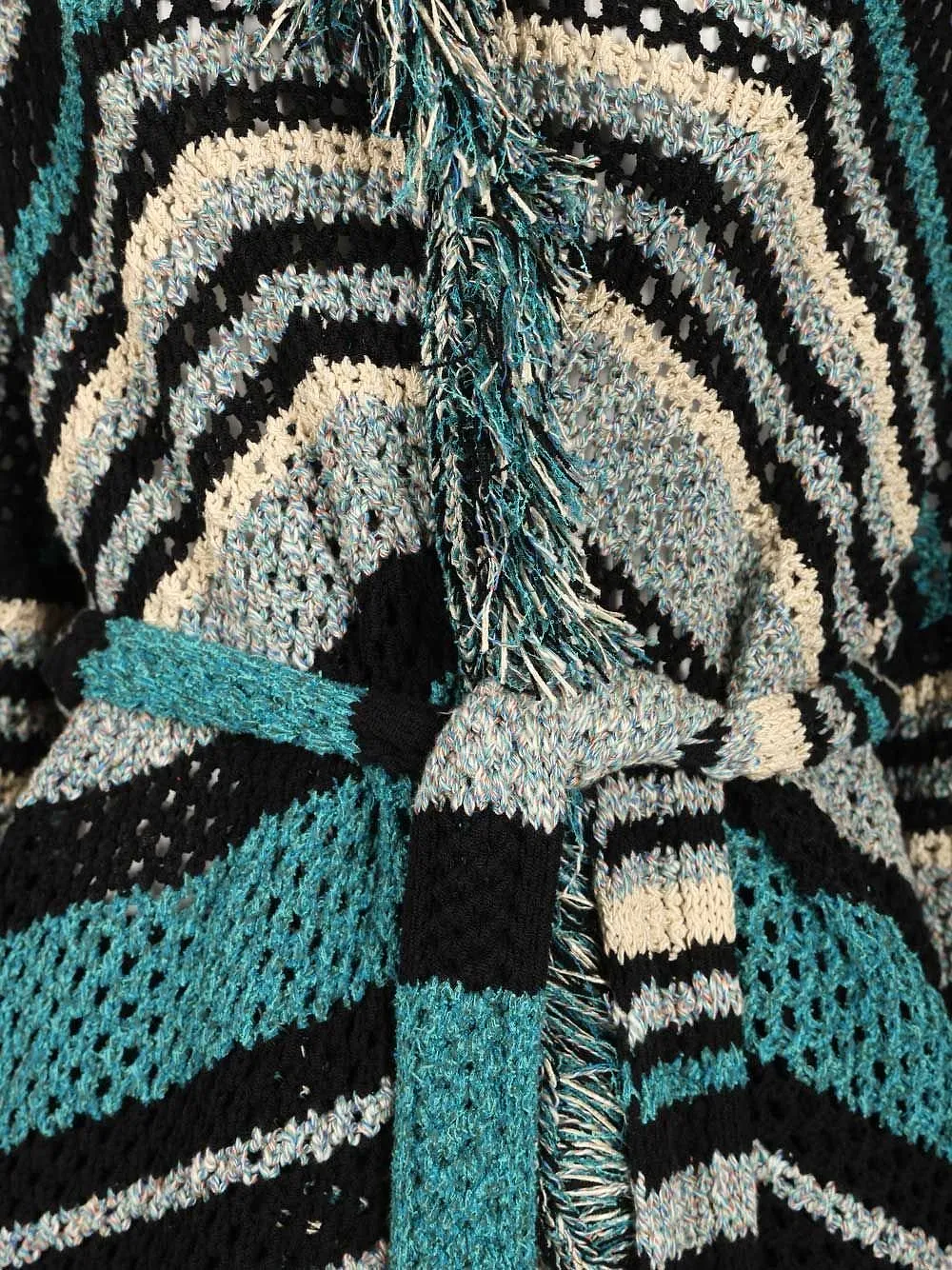 Alanui Ocean Stripes Fringed Cardigan