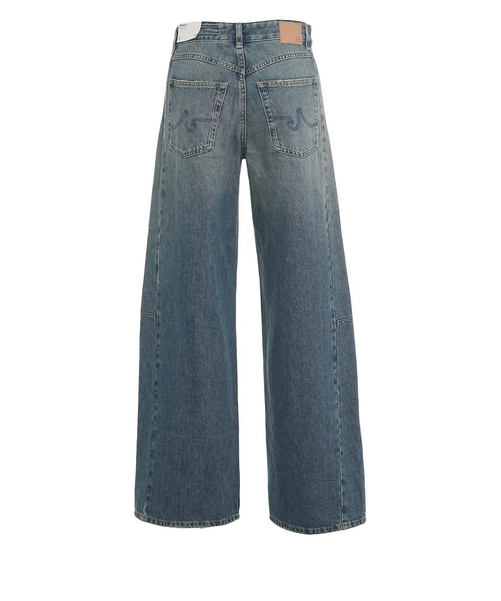 Ag Jeans Logo Patch Wide Leg Jeans
