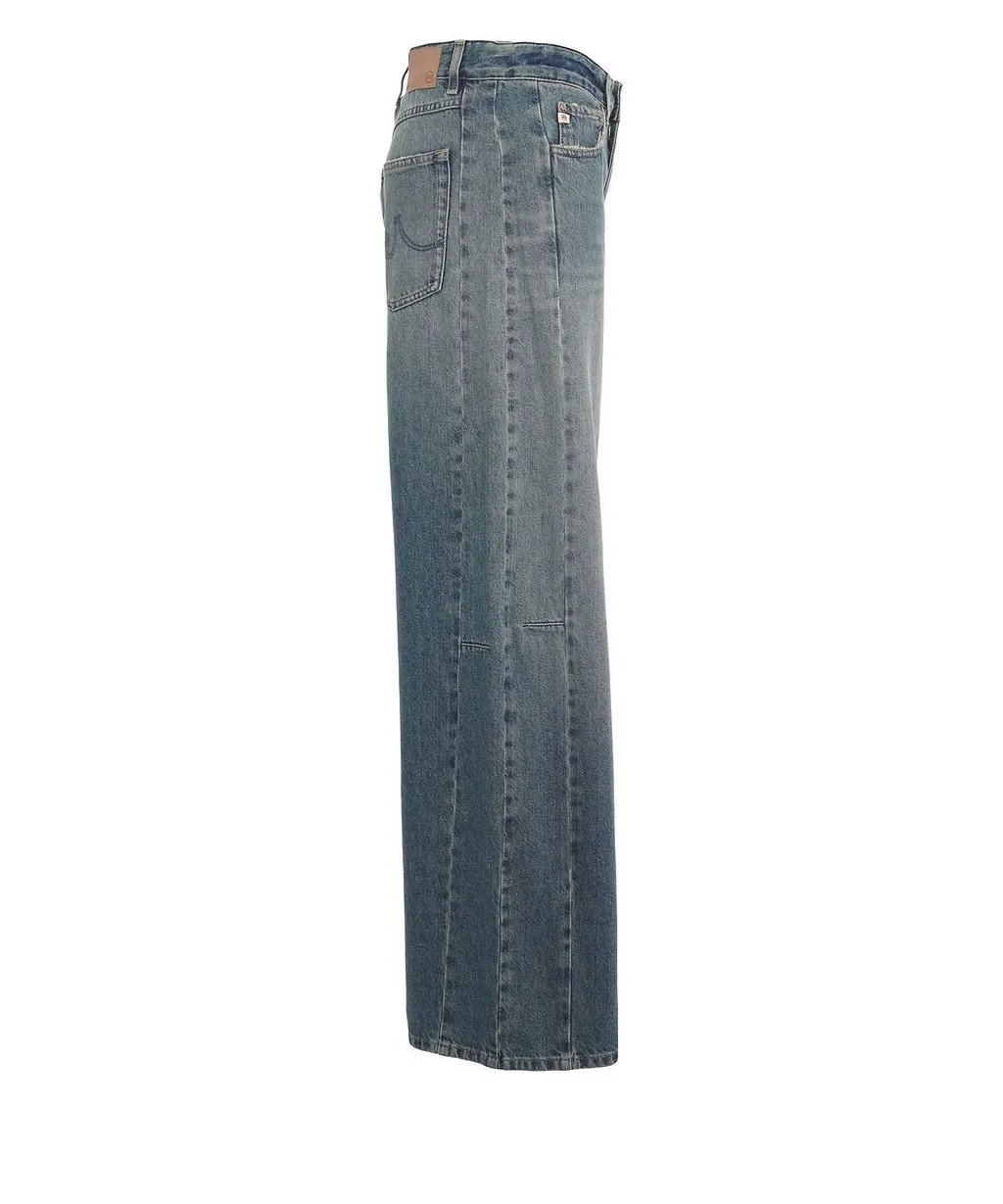 Ag Jeans Logo Patch Wide Leg Jeans