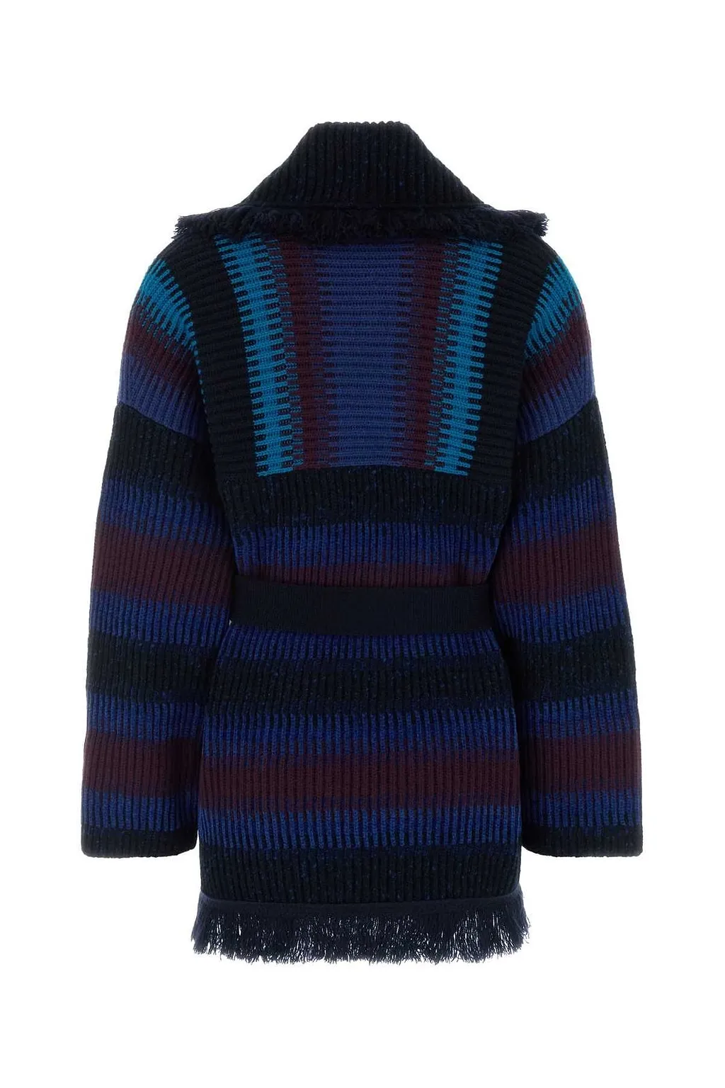 Alanui X Suicoke Striped Belted Cardigan