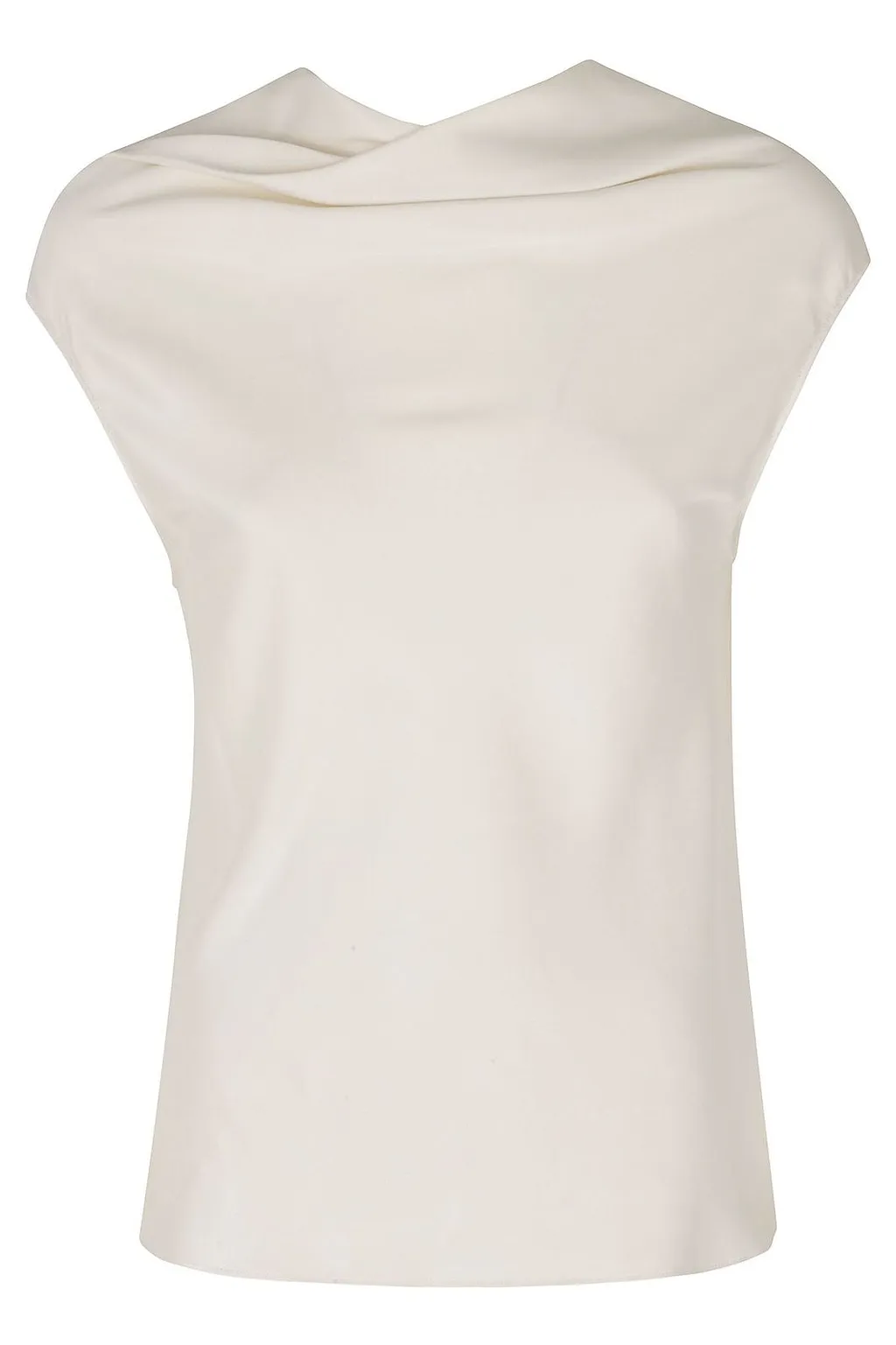 Alberta Ferretti Fluid Neckline Sleeveless Satin Top