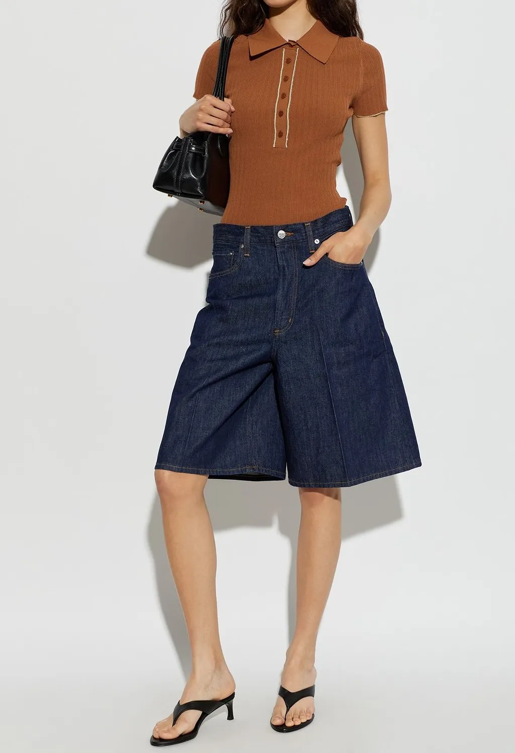 Agolde Nolan Long Denim Shorts