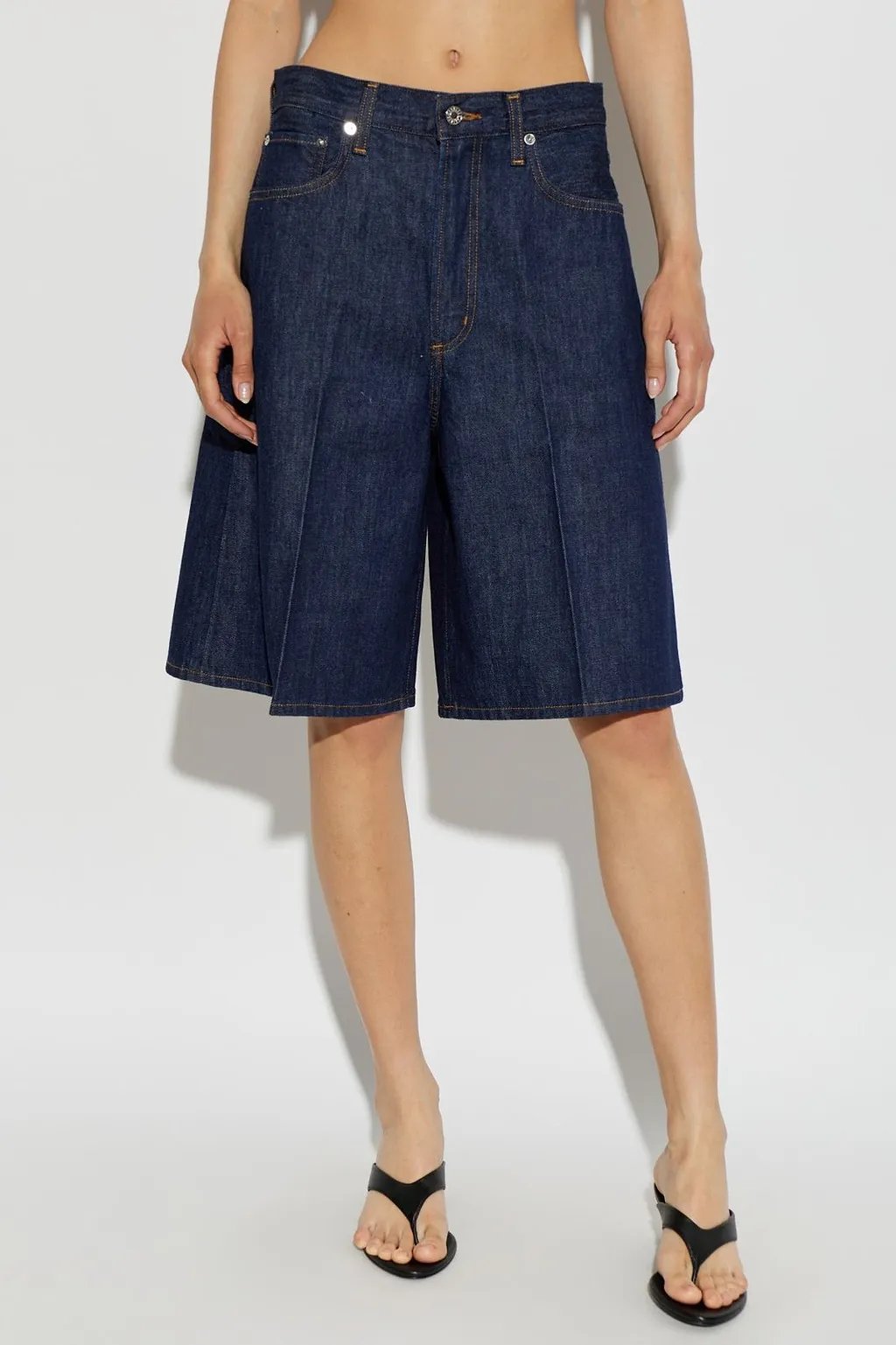 Agolde Nolan Long Denim Shorts