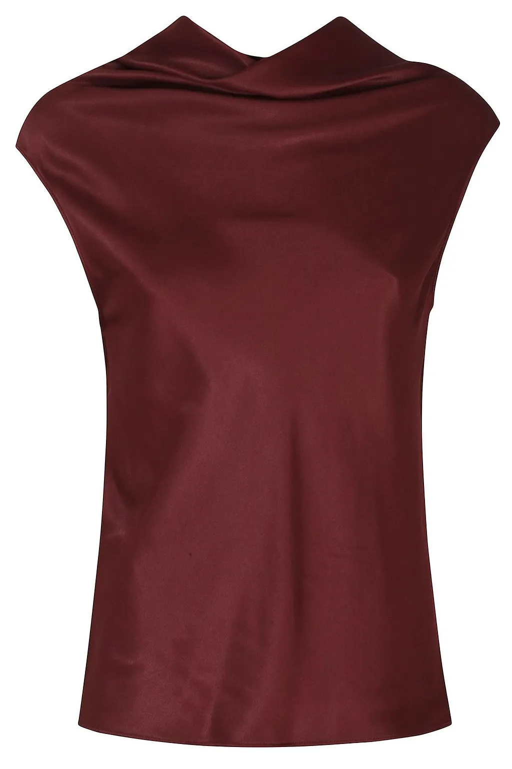 Alberta Ferretti Fluid Neckline Sleeveless Satin Top