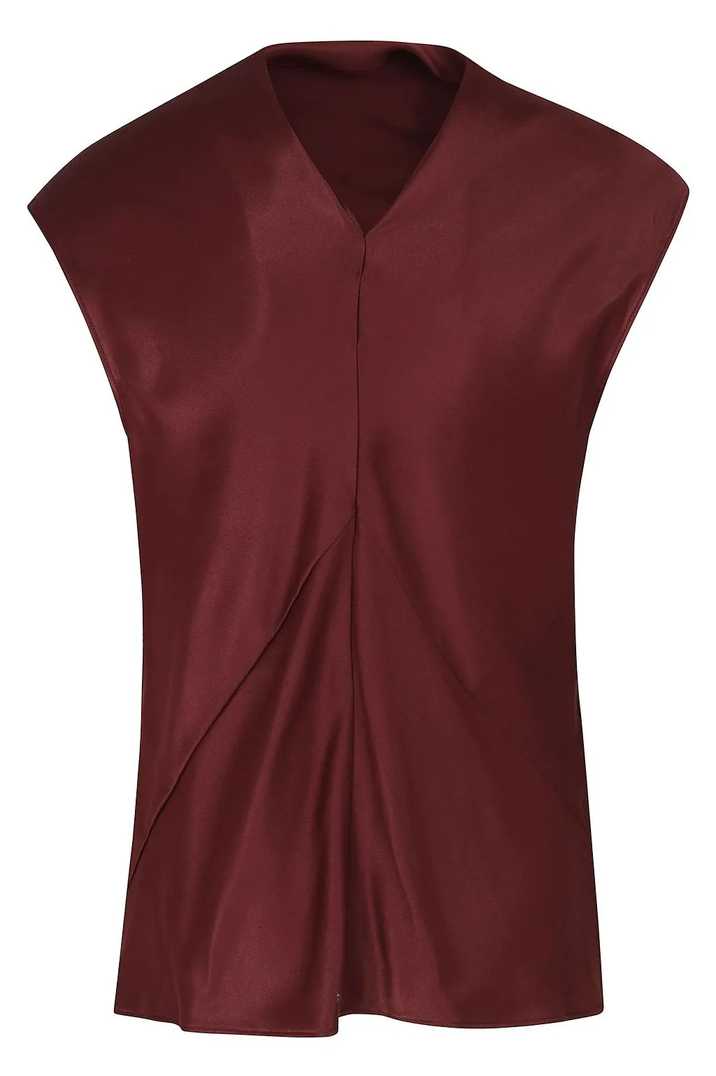 Alberta Ferretti Fluid Neckline Sleeveless Satin Top