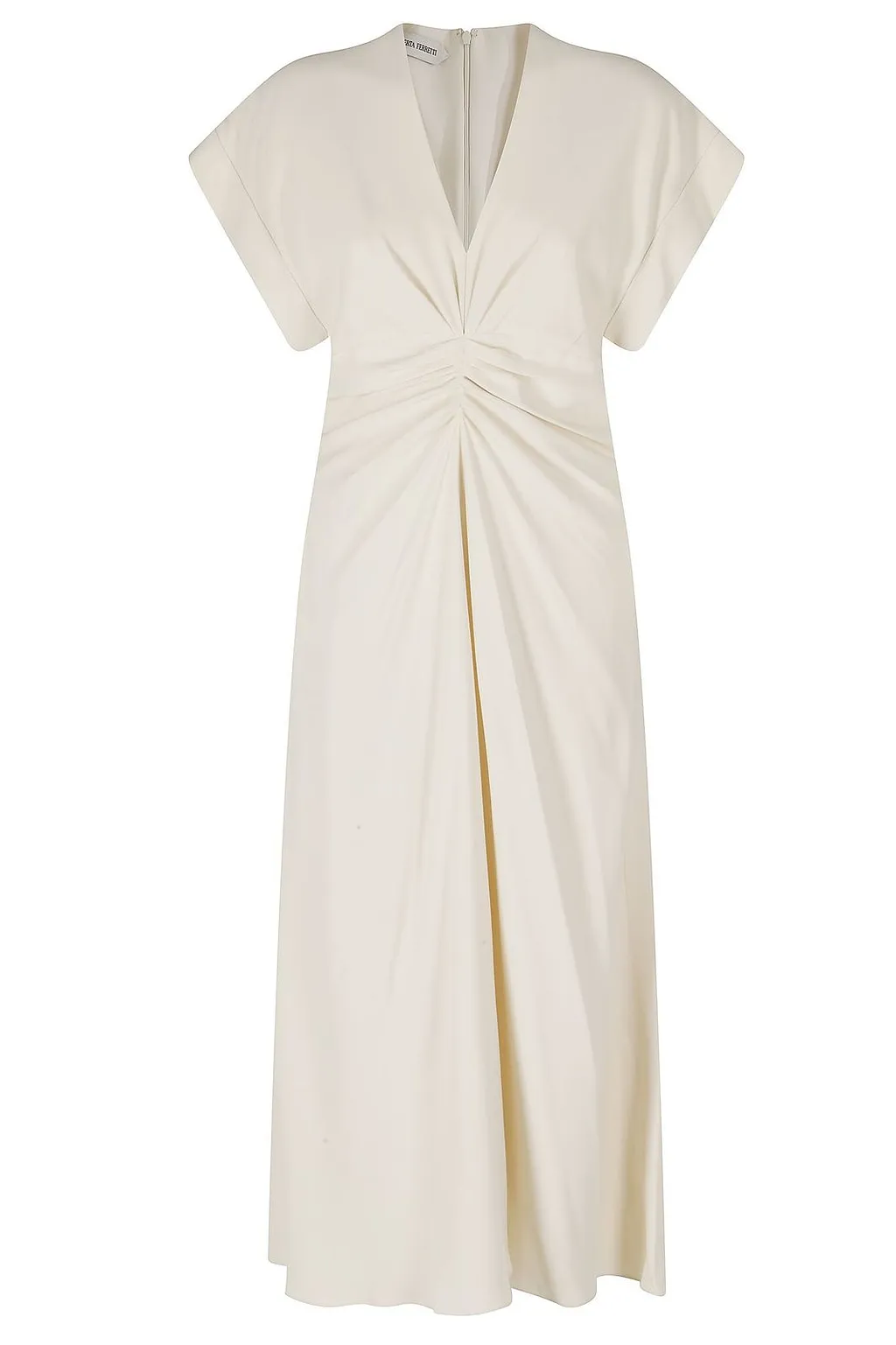 Alberta Ferretti Draped V-Neck Dress