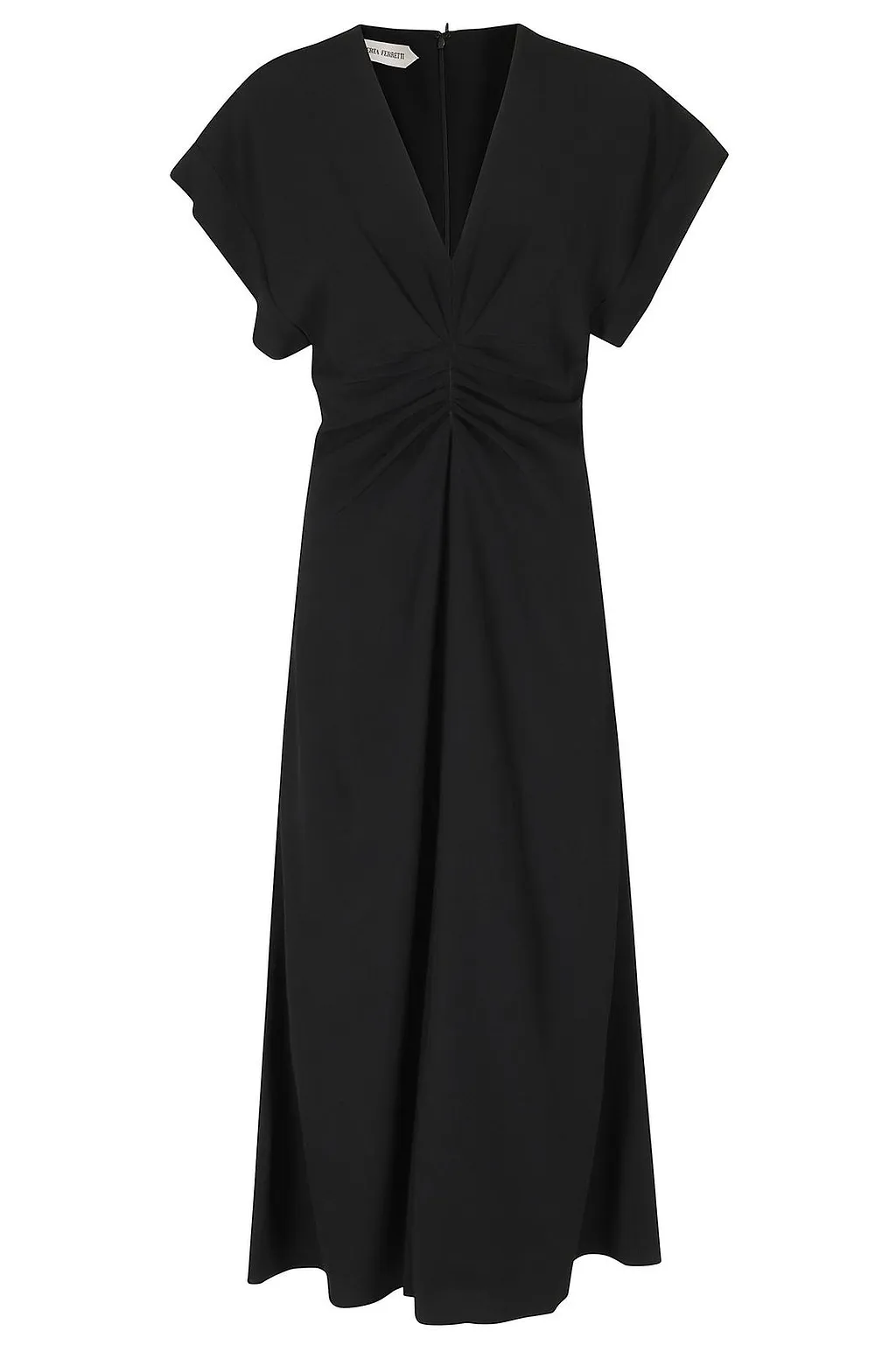 Alberta Ferretti Draped V-Neck Dress