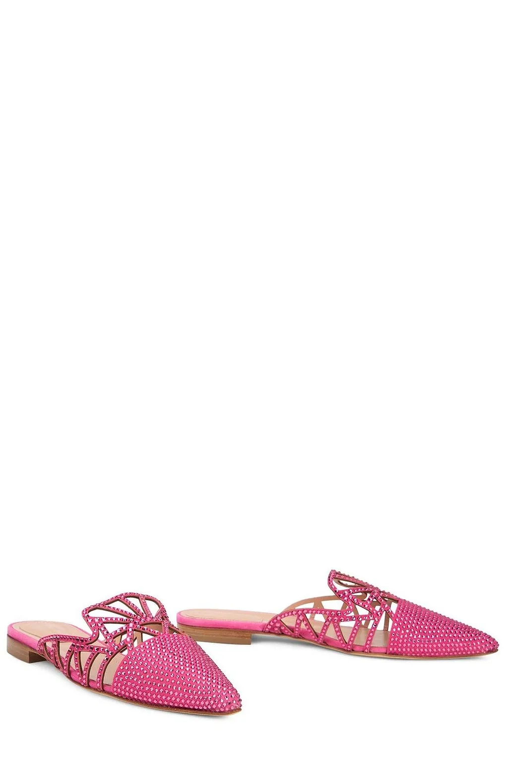 Alberta Ferretti Laser-Cut Crystal Mules