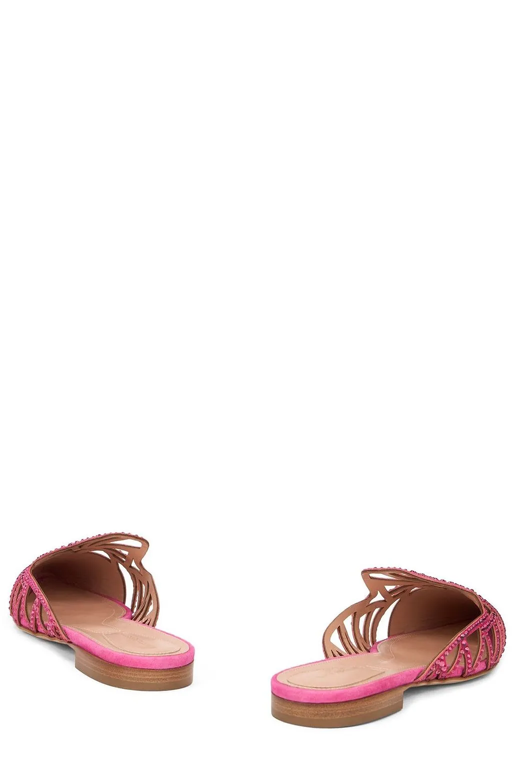 Alberta Ferretti Laser-Cut Crystal Mules