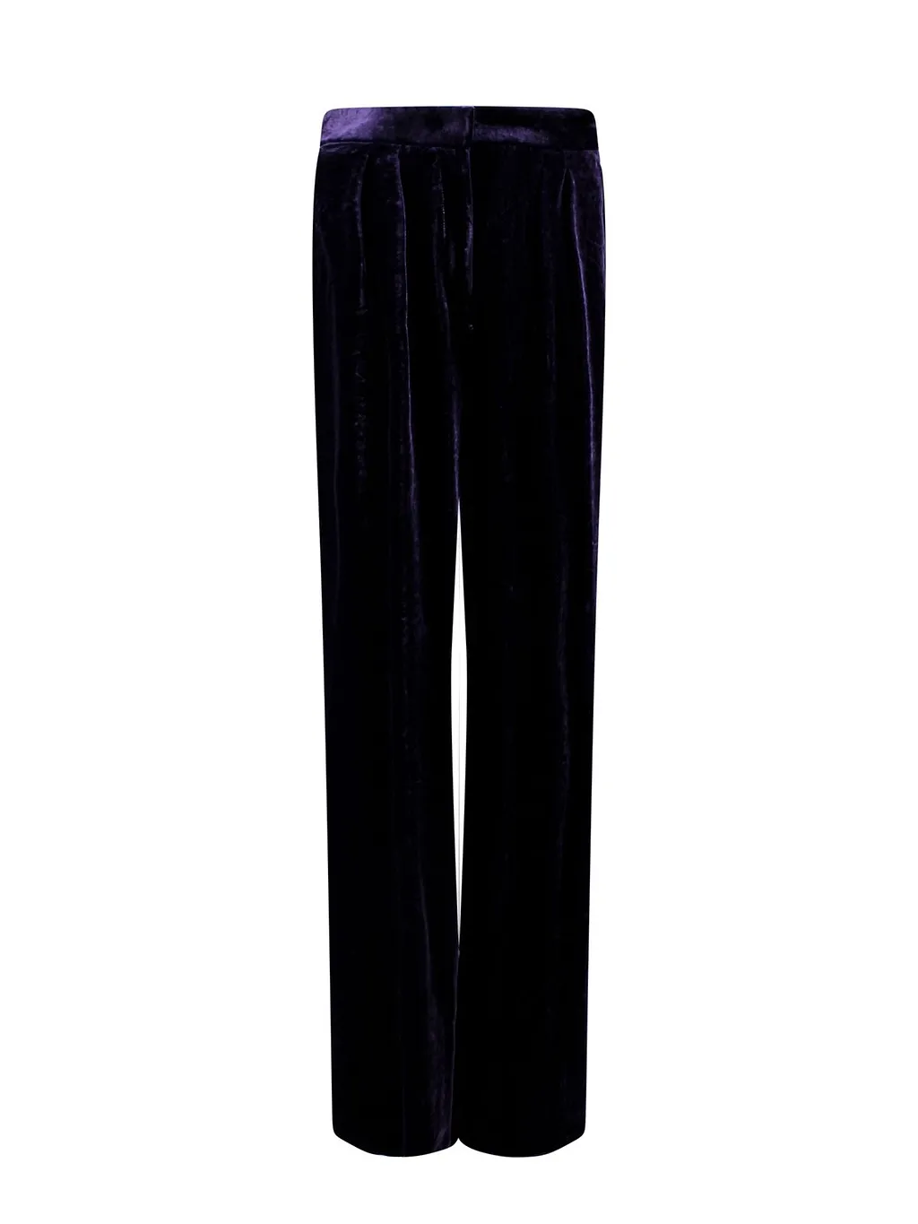 Alberta Ferretti High-Waist Velvet Palazzo Trousers