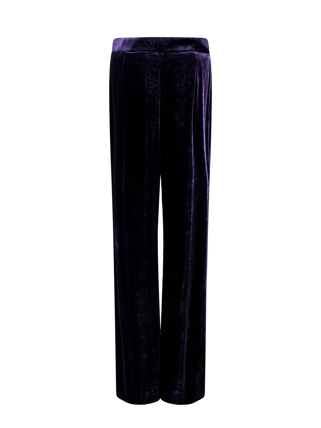 Alberta Ferretti High-Waist Velvet Palazzo Trousers