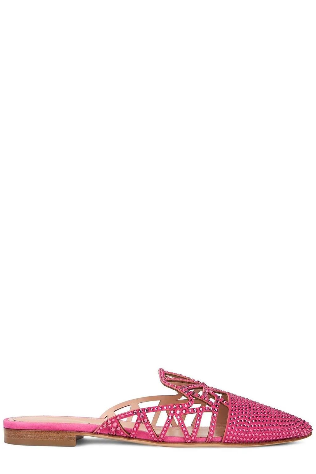 Alberta Ferretti Laser-Cut Crystal Mules