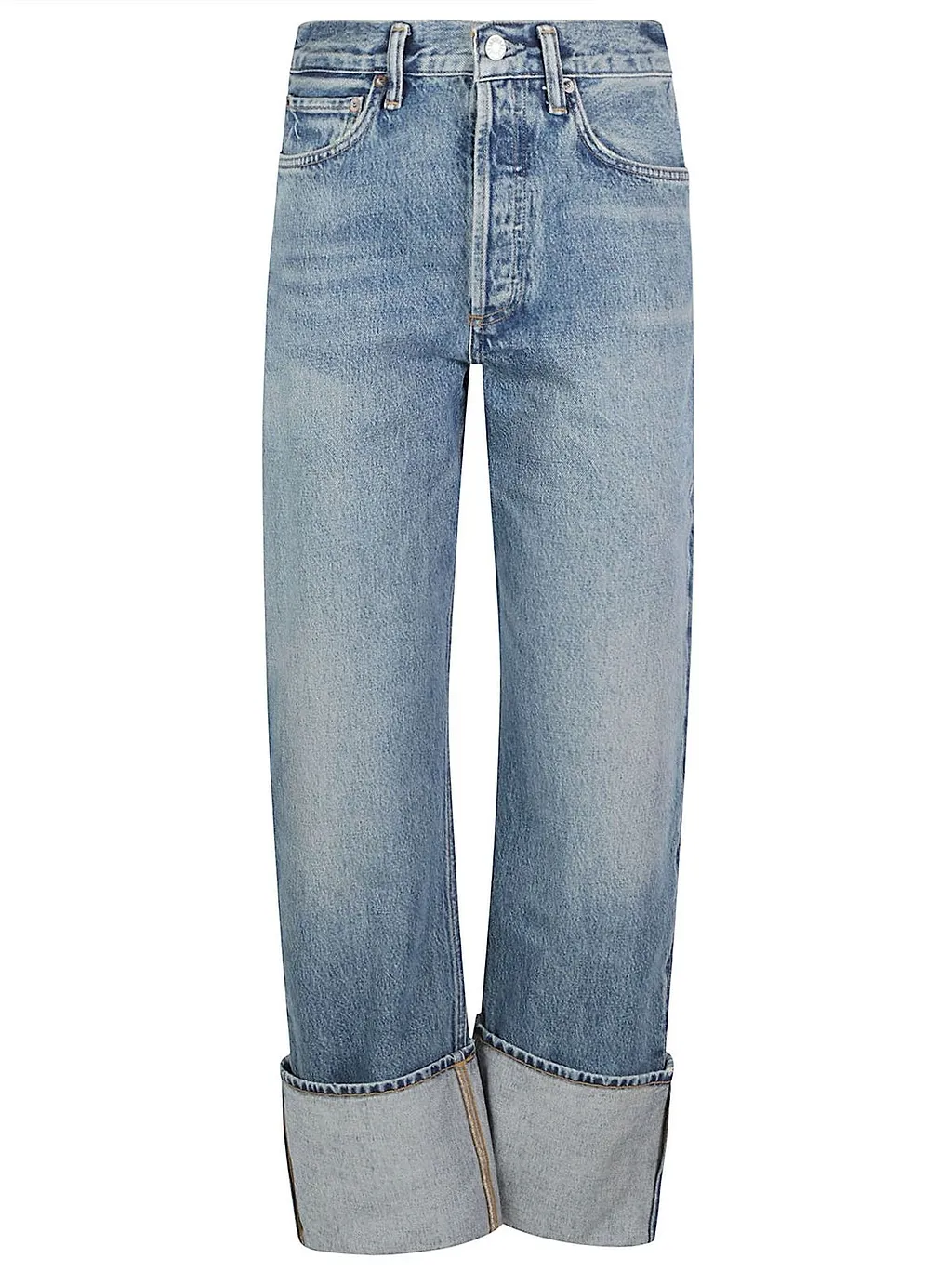 Agolde Wide-Leg Cuffed Jeans