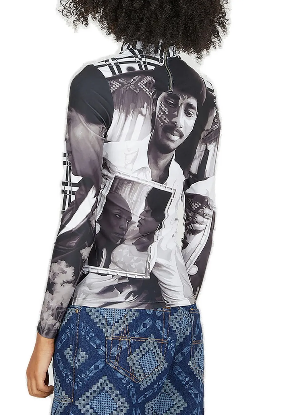 Colette High-Neck Graphic Printed Top