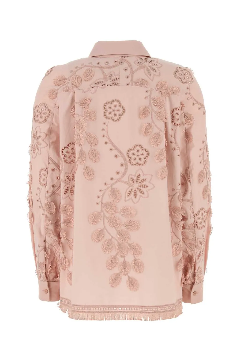 Alberta Ferretti Floral Embroidered Poplin Shirt