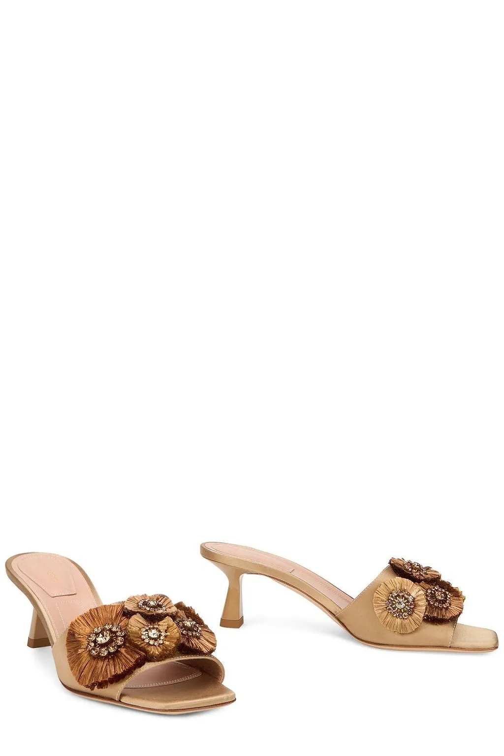 Alberta Ferretti Floral Embellished Mules