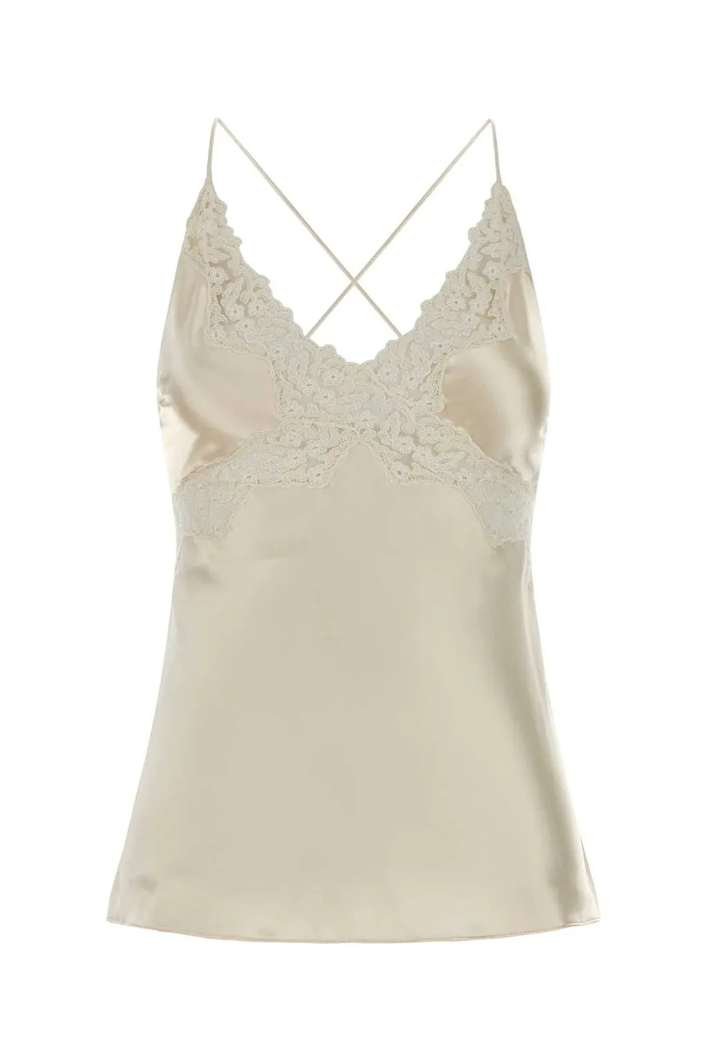 Alberta Ferretti Lace-Trim Top