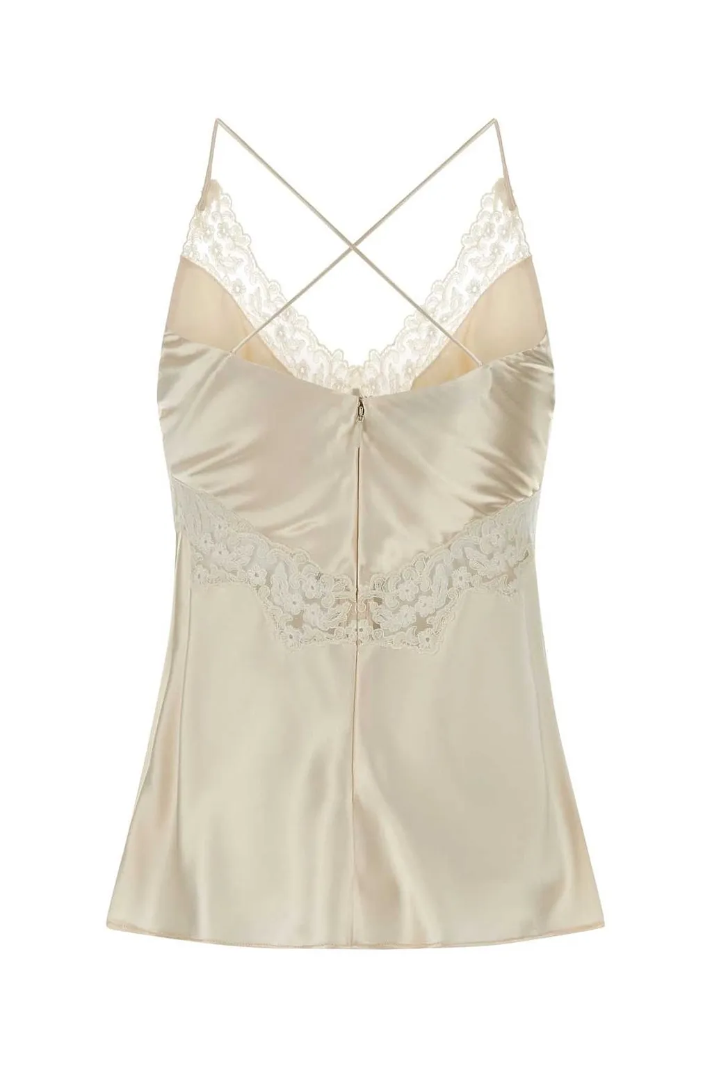 Alberta Ferretti Lace-Trim Top