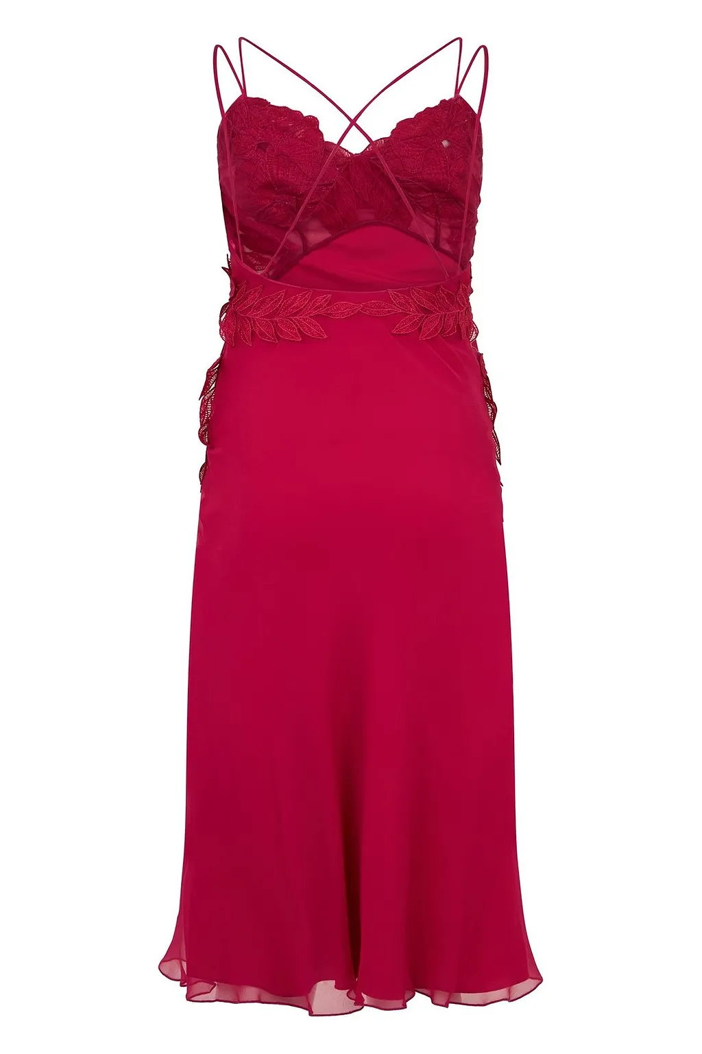 Alberta Ferretti Leaf Lace Midi Dress