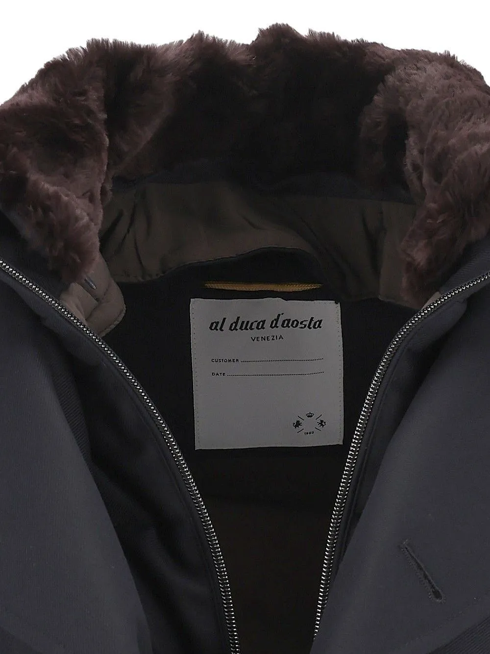 Double-Breasted Fur Collar Coat