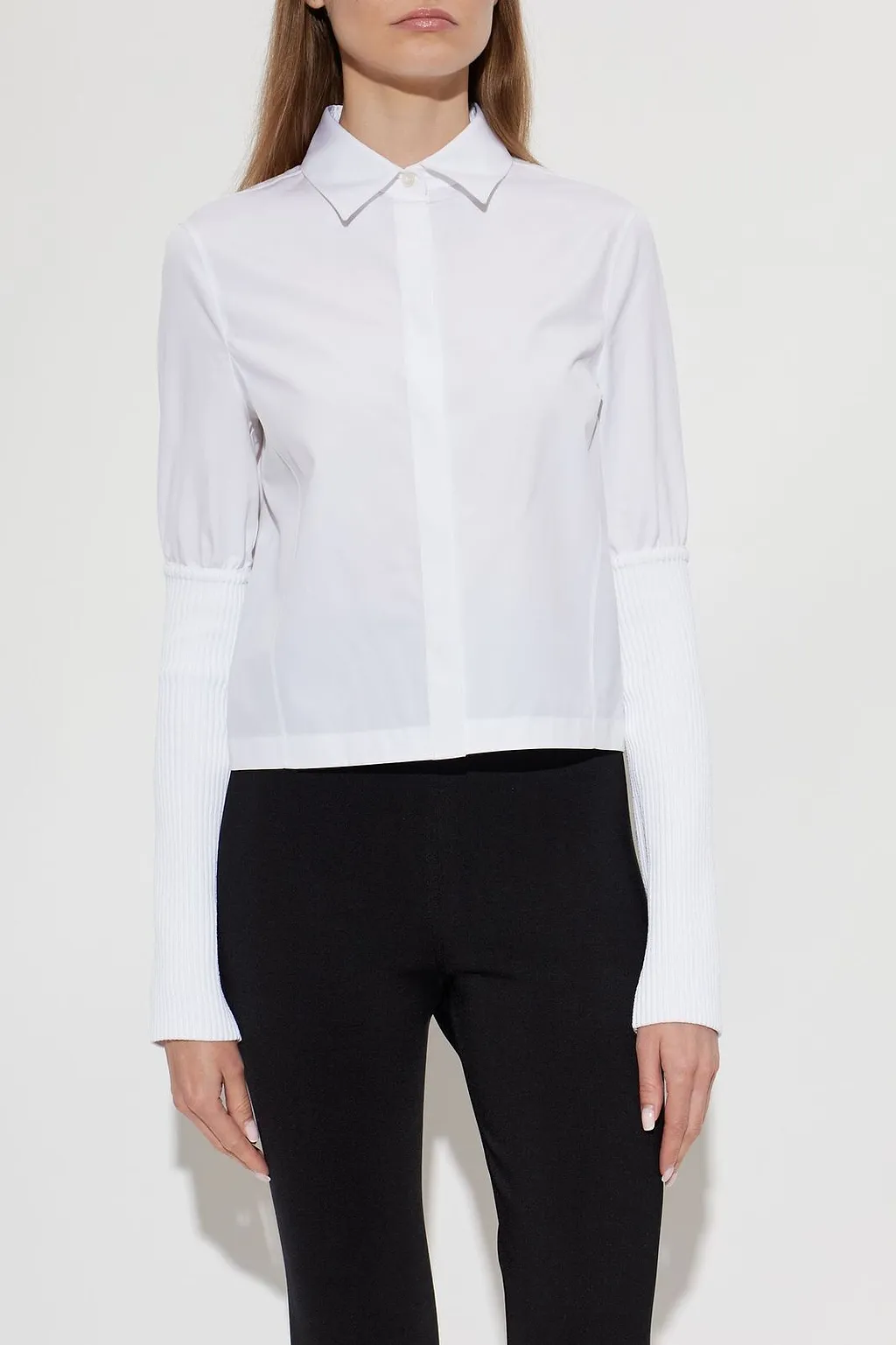 AlaÏA Long-Sleeved Straight-Hem Poplin Shirt
