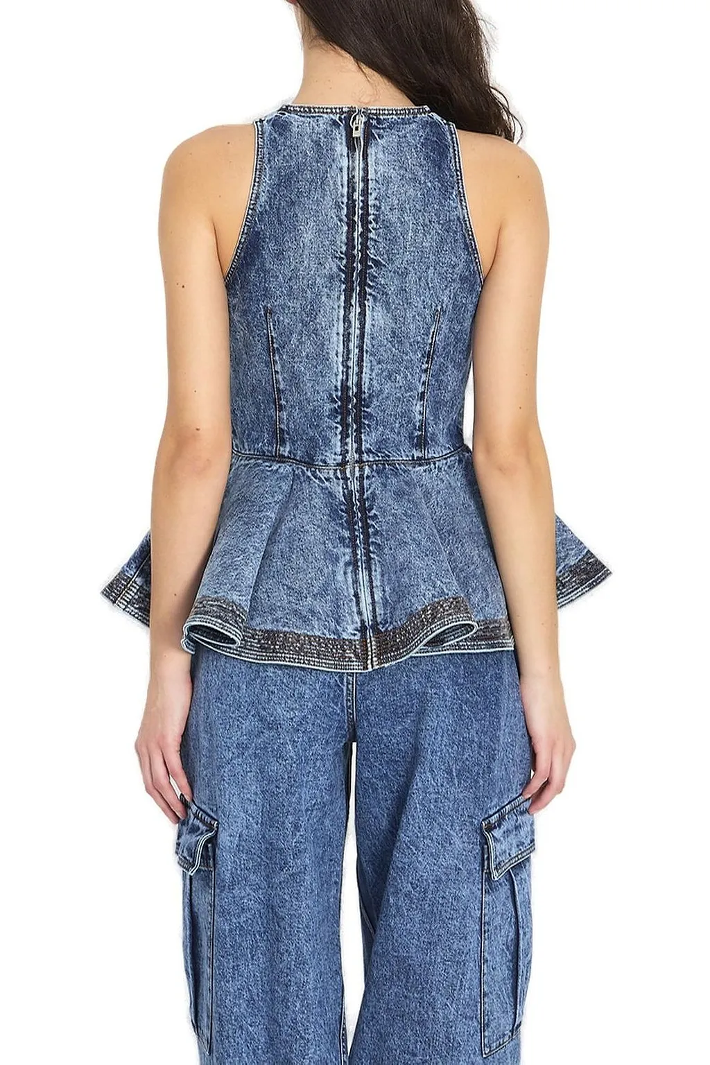 AlaÏA Peplum Denim Top
