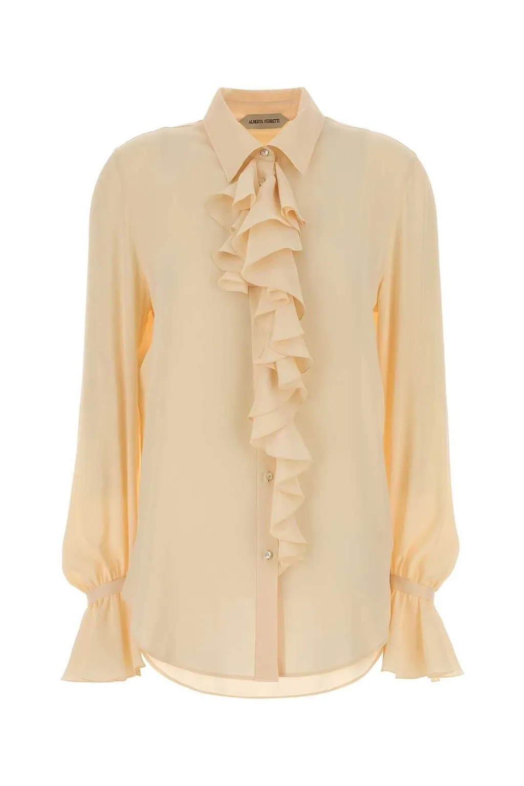Alberta Ferretti Ruffled Crepe Shirt