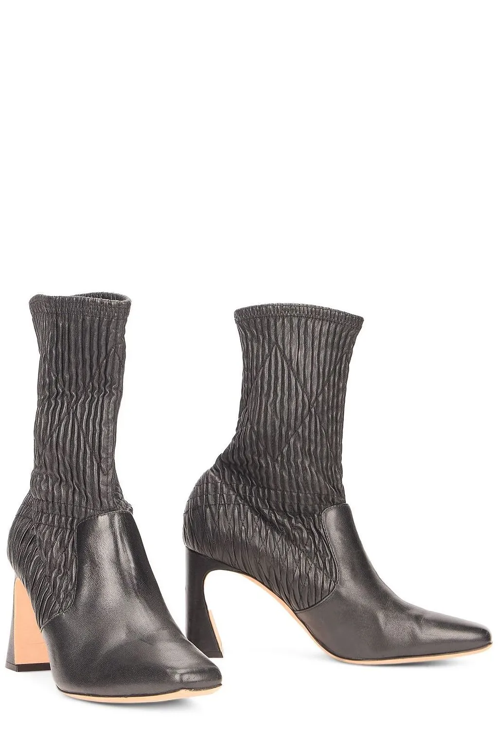 Alberta Ferretti Ruched Sock Ankle Boots