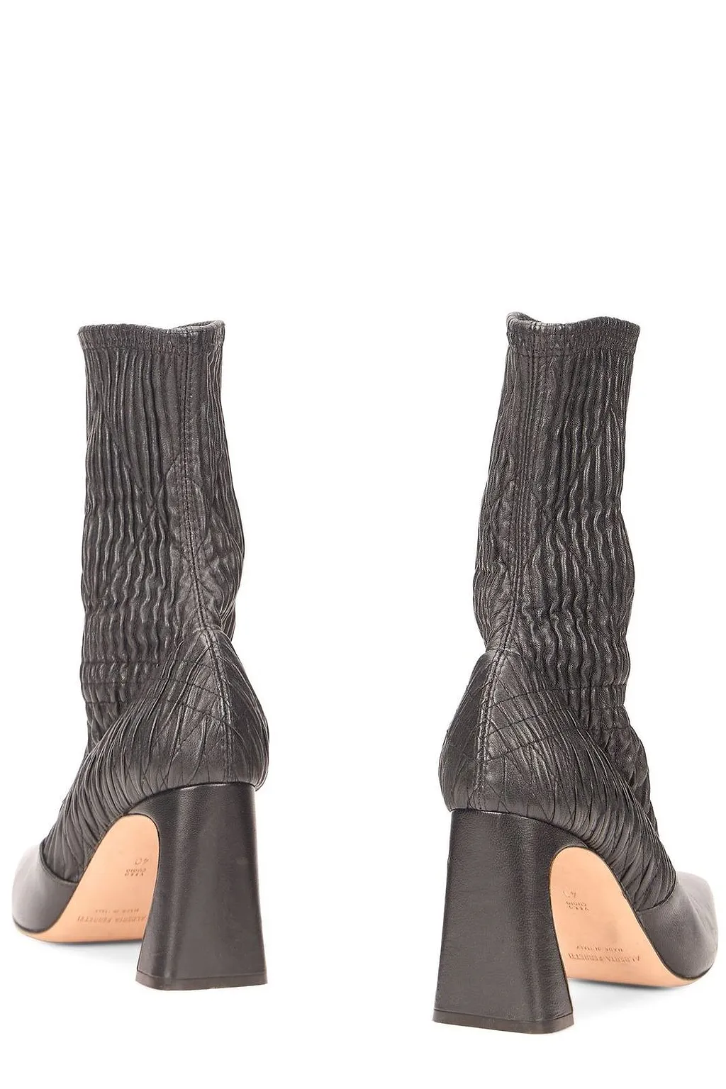 Alberta Ferretti Ruched Sock Ankle Boots