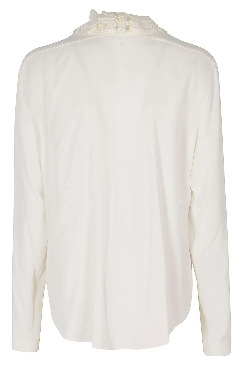 Alberta Ferretti Sculptural Ruffled Collar Fluid Blouse