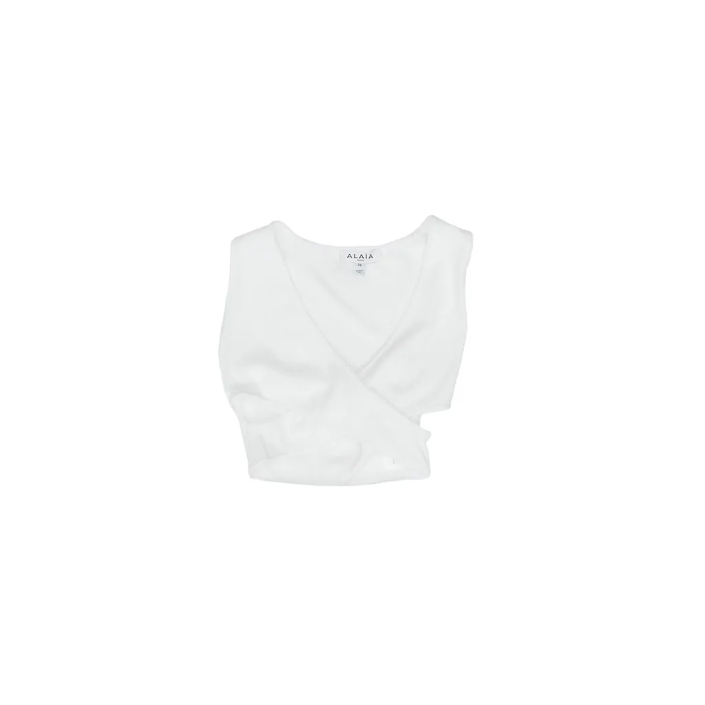 AlaÏA Ribbed Jersey Wrapped Top