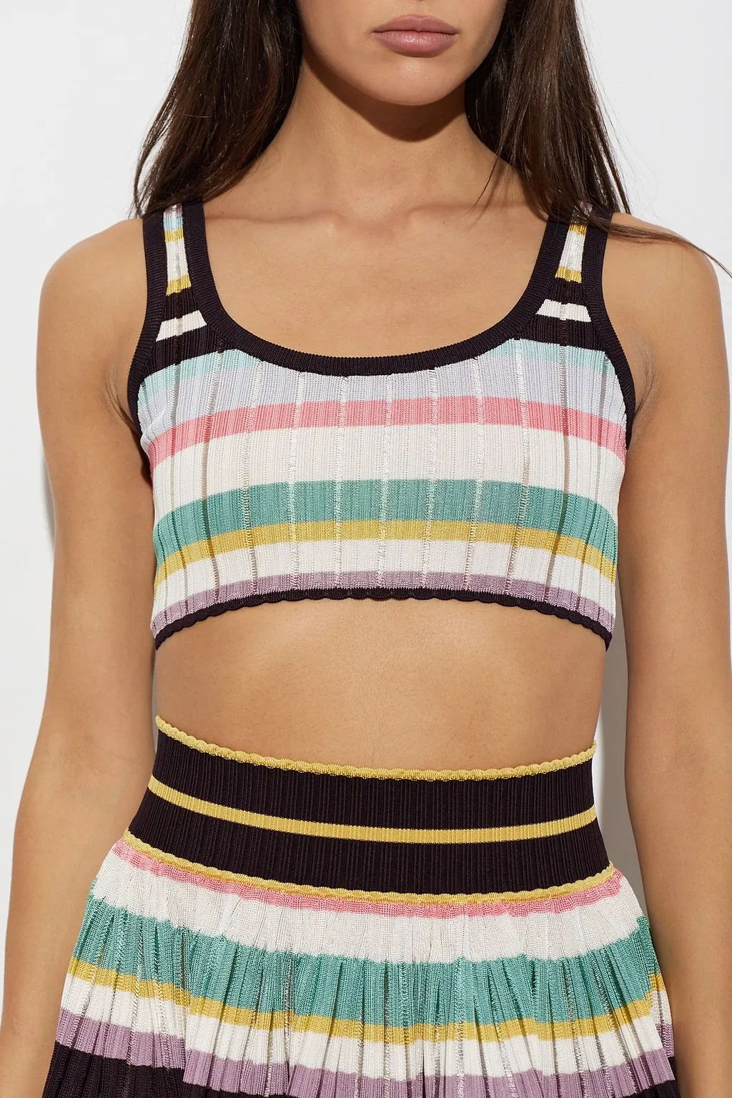 AlaÏA Ribbed Striped Knitted Top