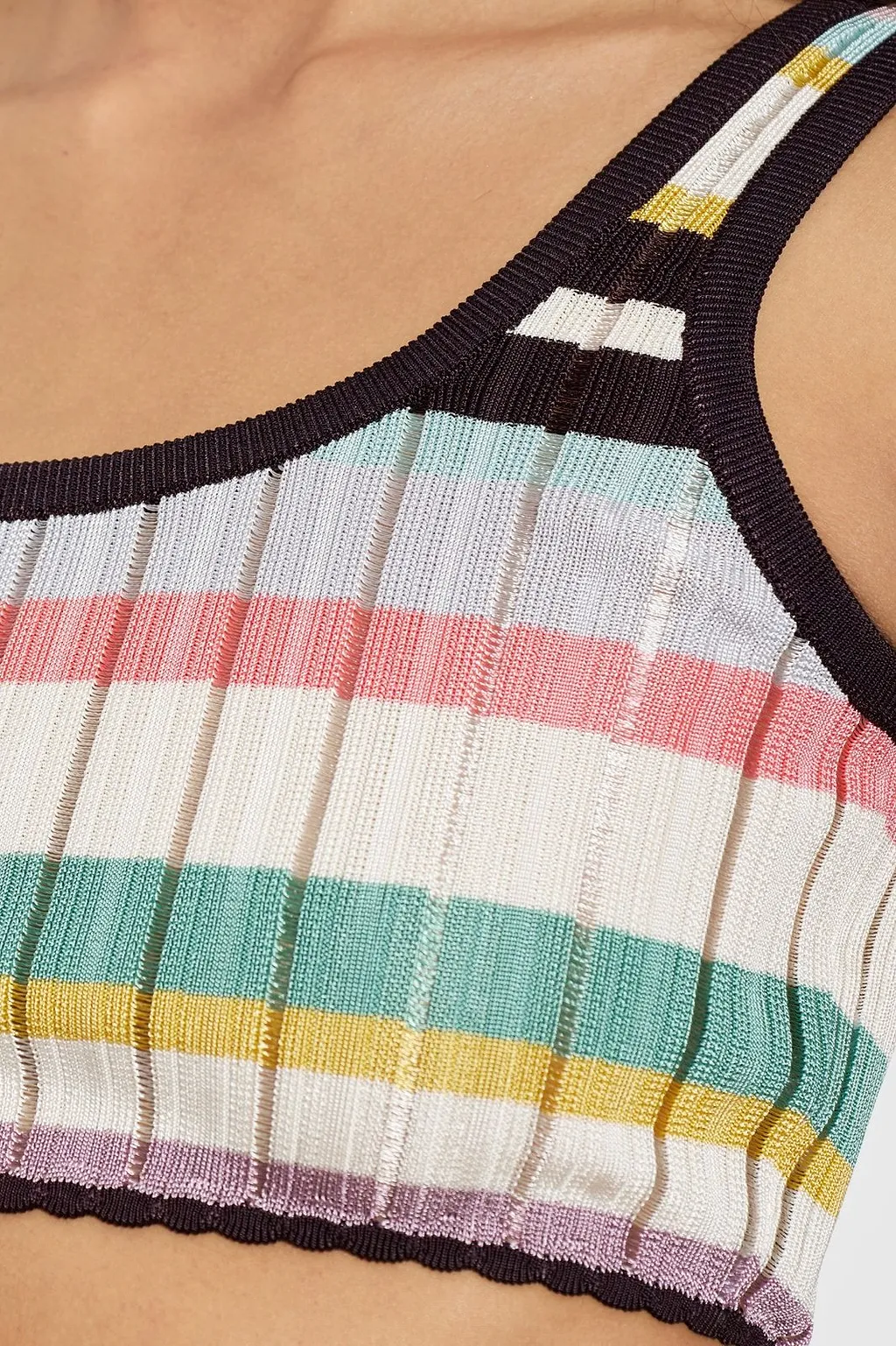 AlaÏA Ribbed Striped Knitted Top