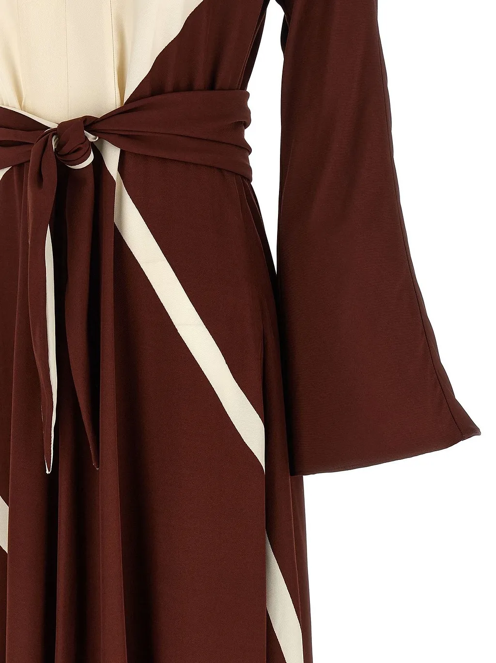 Alberta Ferretti Belted V-Neck Dress