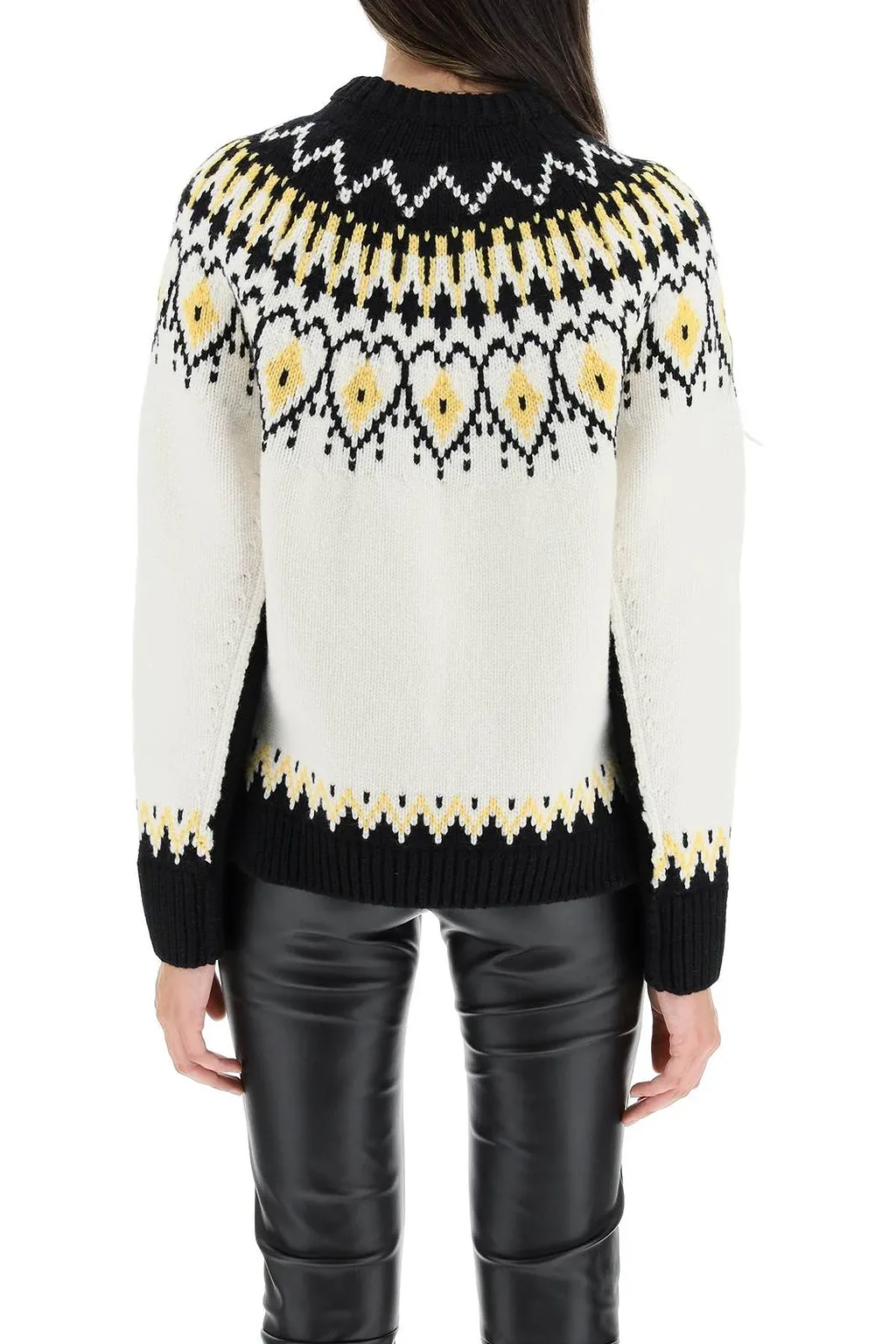 Alexander Mcqueen Intarsia Funnel Neck Knitted Jumper