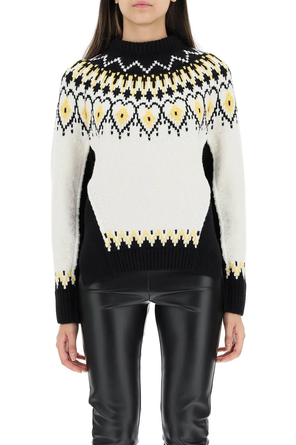 Alexander Mcqueen Intarsia Funnel Neck Knitted Jumper