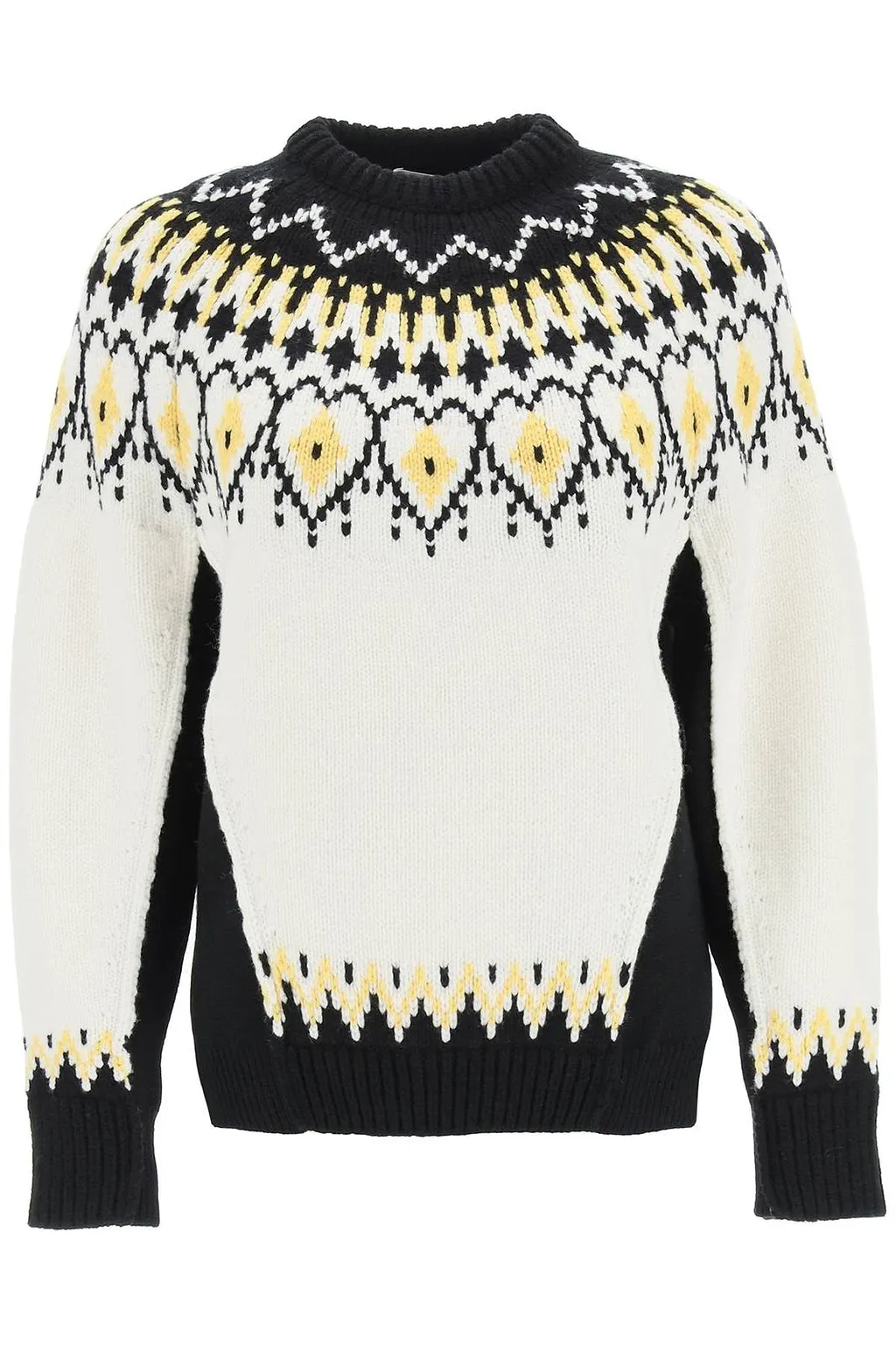 Alexander Mcqueen Intarsia Funnel Neck Knitted Jumper